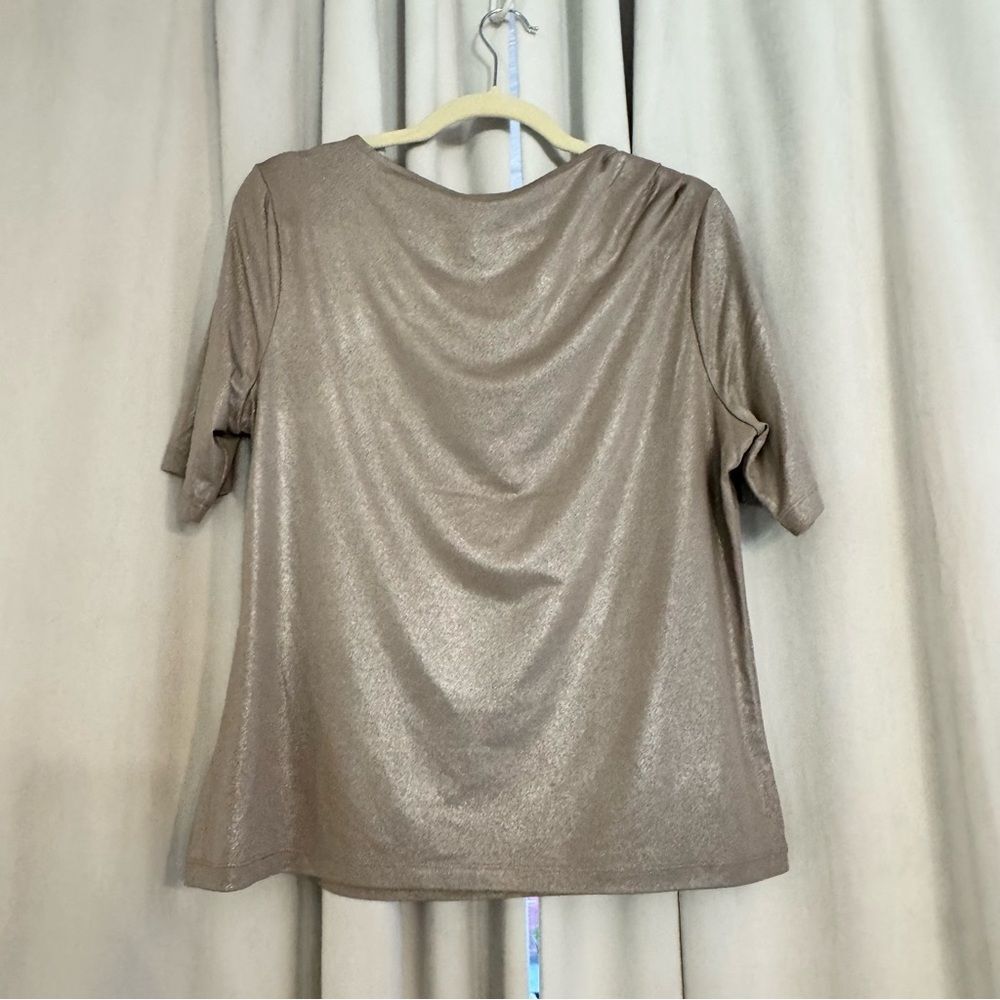 NWT - Calvin Klein Shimmering Taupe Blouse - Picture 6 of 8